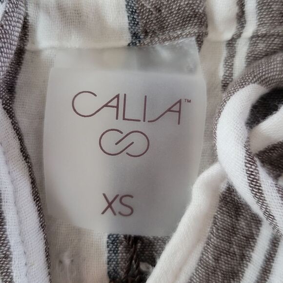 Calia Varigated Stripe Split Neck Halter Swim Cover-Up Mini Dress - Picture 3 of 10